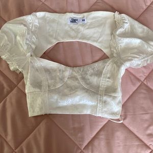 Tiger Mist White Crop Top